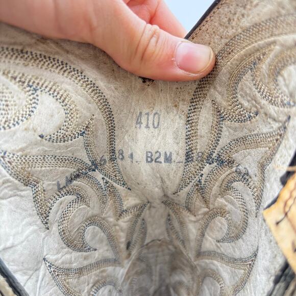 Vintage 80s Larry Mahan Cowboy Boots Western Exotic Lizard Men\'s 10 D main image 14